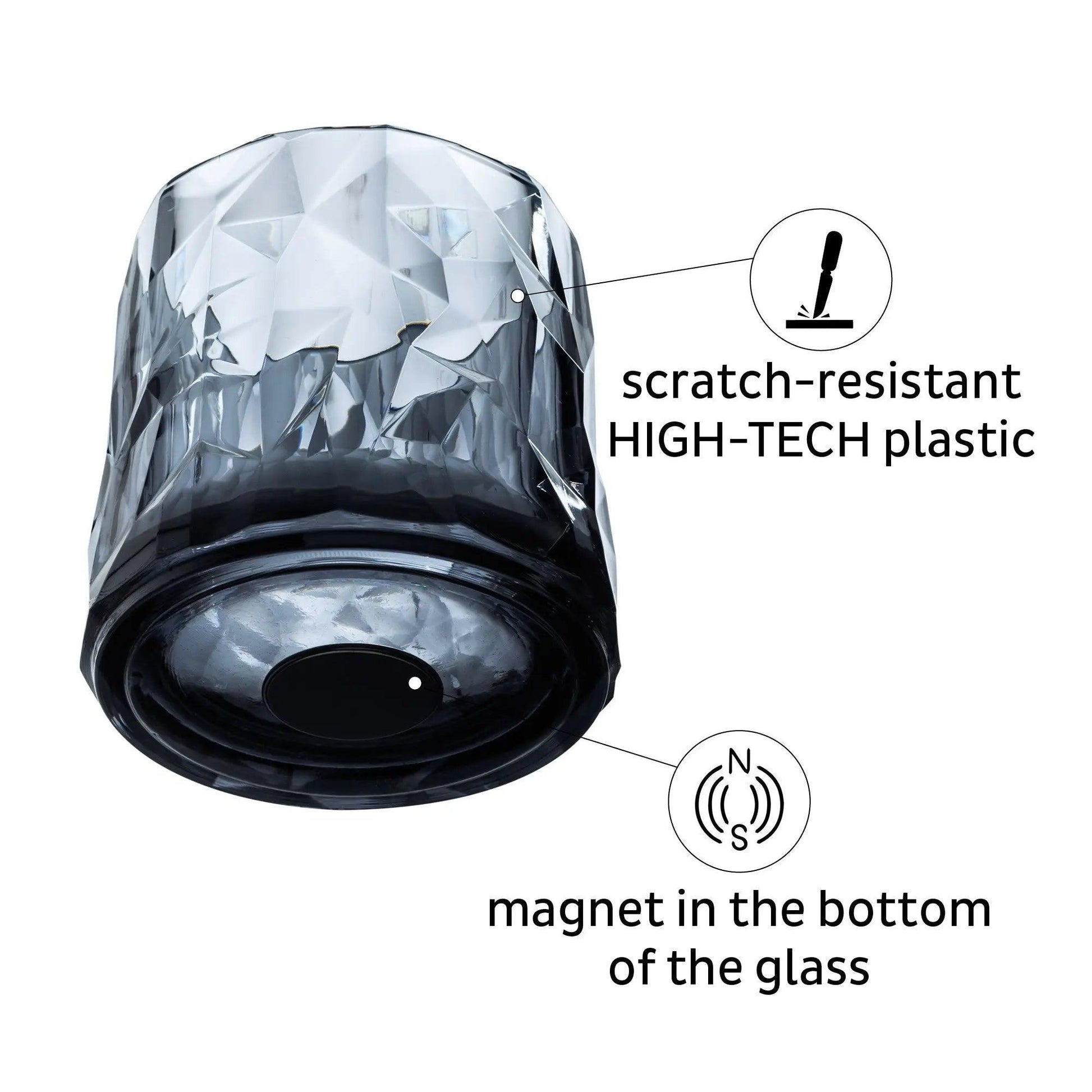 2 x Magnetic Plastic Glass Tumbler Grey By Silwy - Everything Caravans