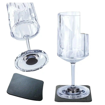 2 x Magnetic Plastic Glass Wine 200ml By Silwy - Everything Caravans