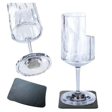 2 x Magnetic Plastic Glass Wine 300ml By Silwy - Everything Caravans