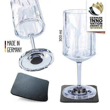 2 x Magnetic Plastic Glass Wine 300ml By Silwy - Everything Caravans