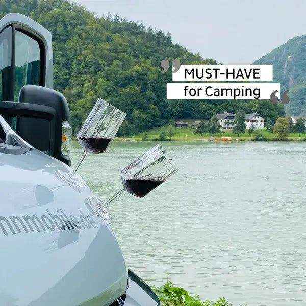 2 x Magnetic Plastic Glass Wine 300ml By Silwy - Everything Caravans