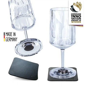 2 x Magnetic Plastic Glass Wine 200ml By Silwy - Everything Caravans