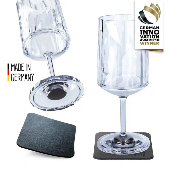 2 x Magnetic Plastic Glass Wine 200ml By Silwy - Everything Caravans
