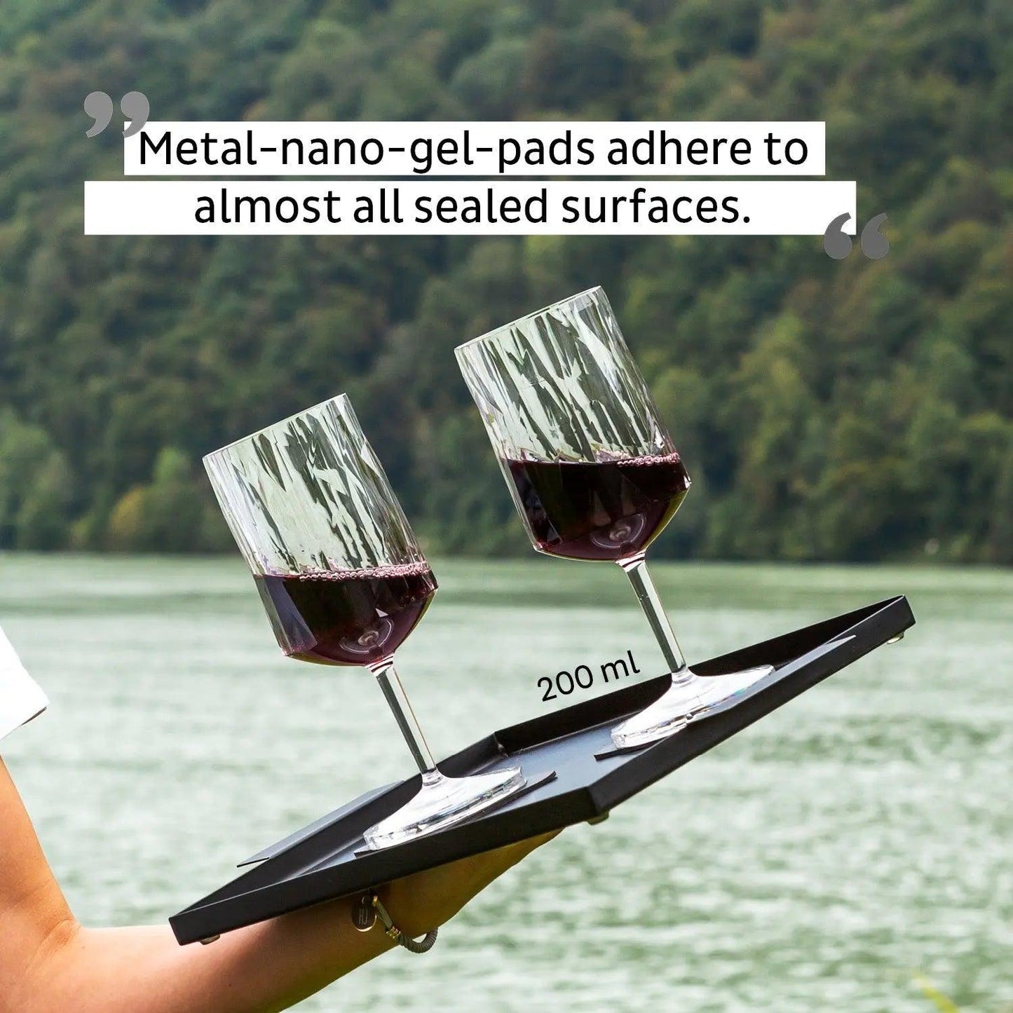 2 x Magnetic Plastic Glass Wine 200ml By Silwy - Everything Caravans