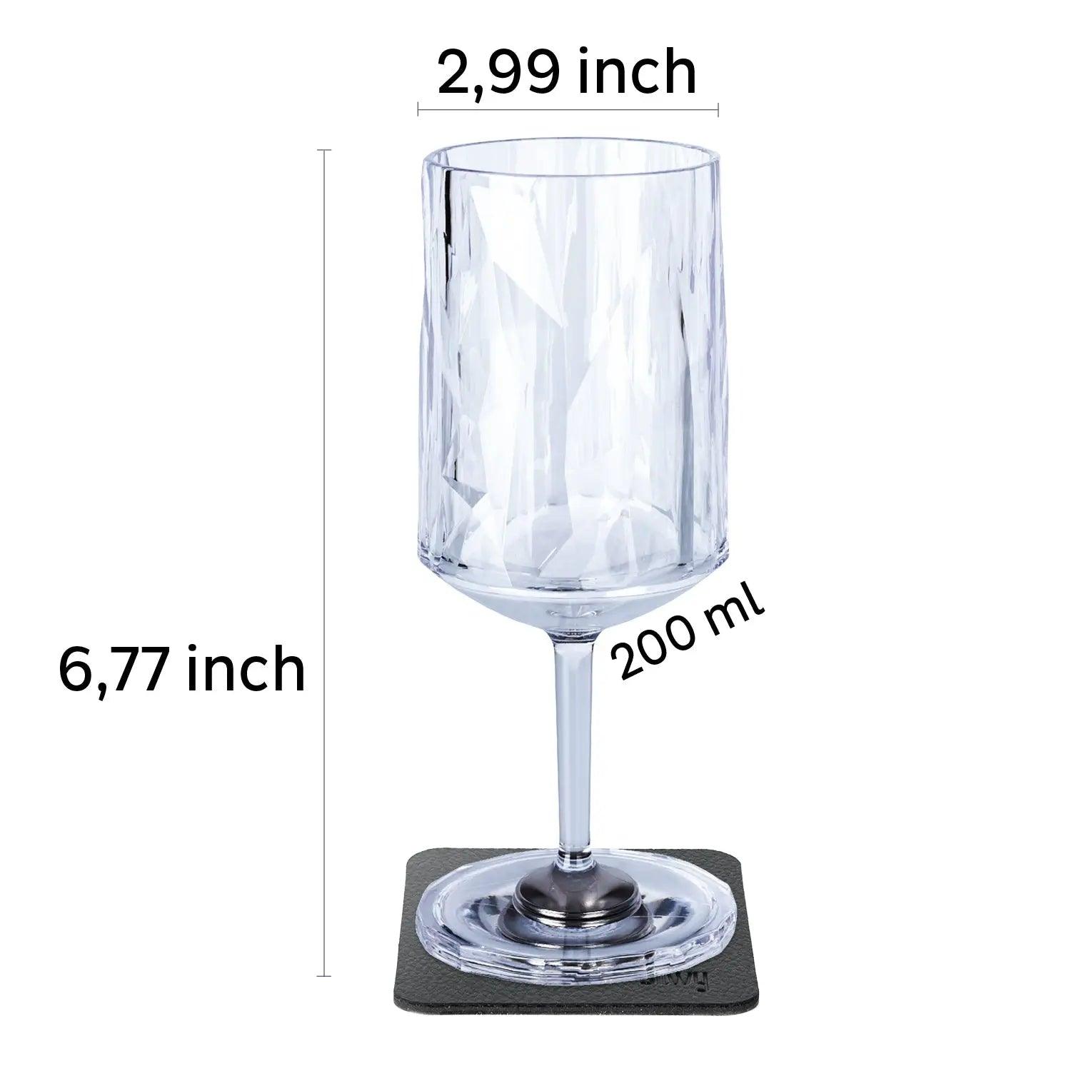 2 x Magnetic Plastic Glass Wine 200ml By Silwy - Everything Caravans