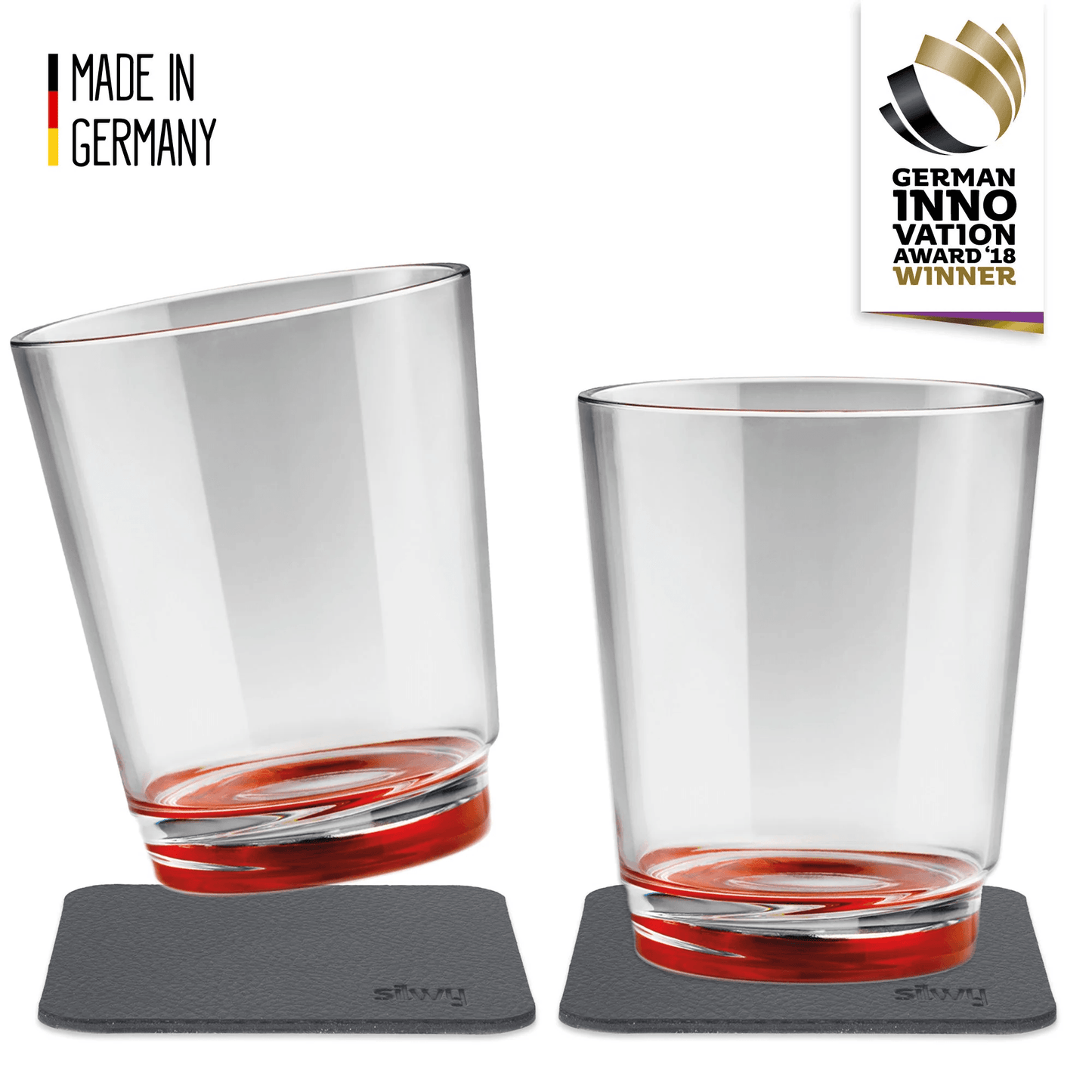 2 x Magnetic Drinking Cup Triple the Ready Red By Silwy - Everything Caravans