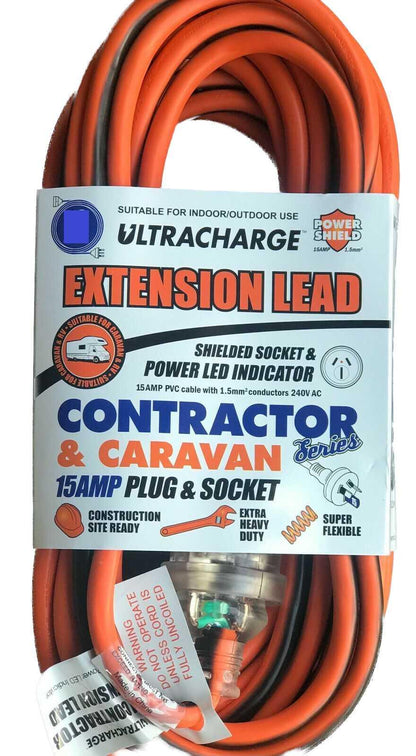 20 Meter 15amp Caravan Power Lead - Heavy Duty - Everything Caravans