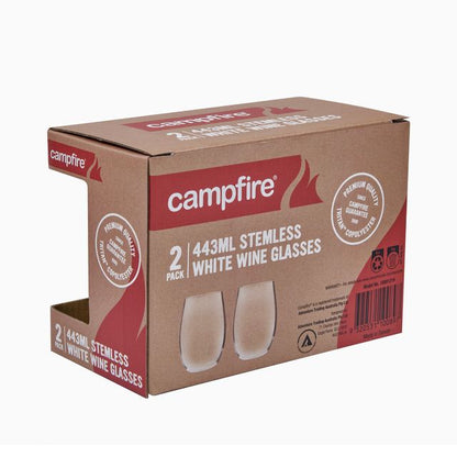 Campfire Tritan Stemless White Wine 450ml 2 Pack