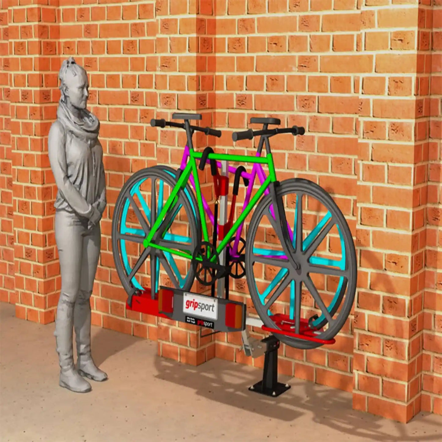 Gripsport Bolted Floor Stand Fixed storage for Hitch Racks and bikes