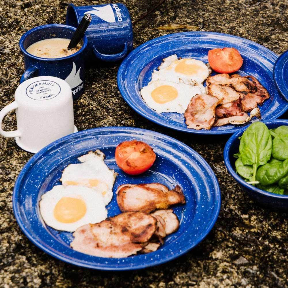 Campfire 12 Piece Enamel Dinner Set Navy Blue