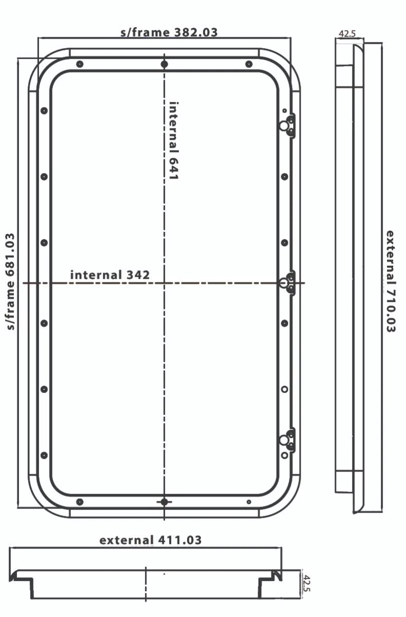 Coast Access Door 10 710 x 411mm Black RV Hatch - 600-00039 1