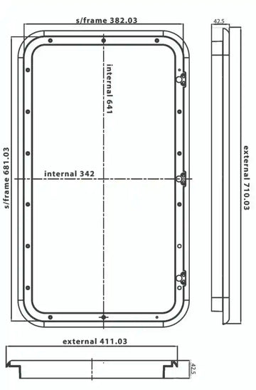 Coast Access Door 10 710 x 411mm Black RV Hatch - 600-00039 1