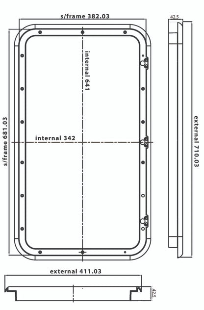 Coast Access Door 10 710 x 411mm Black RV Hatch - 600-00039 1
