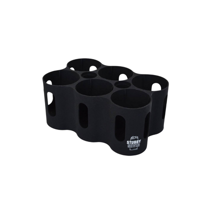 StubbySaver 6 Pack Holder Black High-Grade Silicone Protection for Cans Bottles