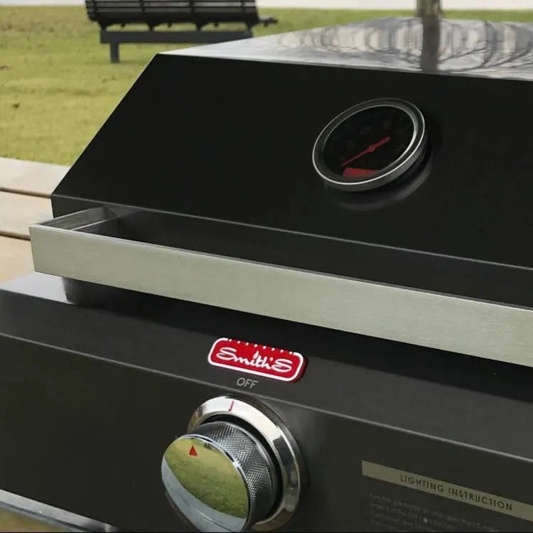 Smiths BBQ 304 Stainless Steel with Flame Failure - Black