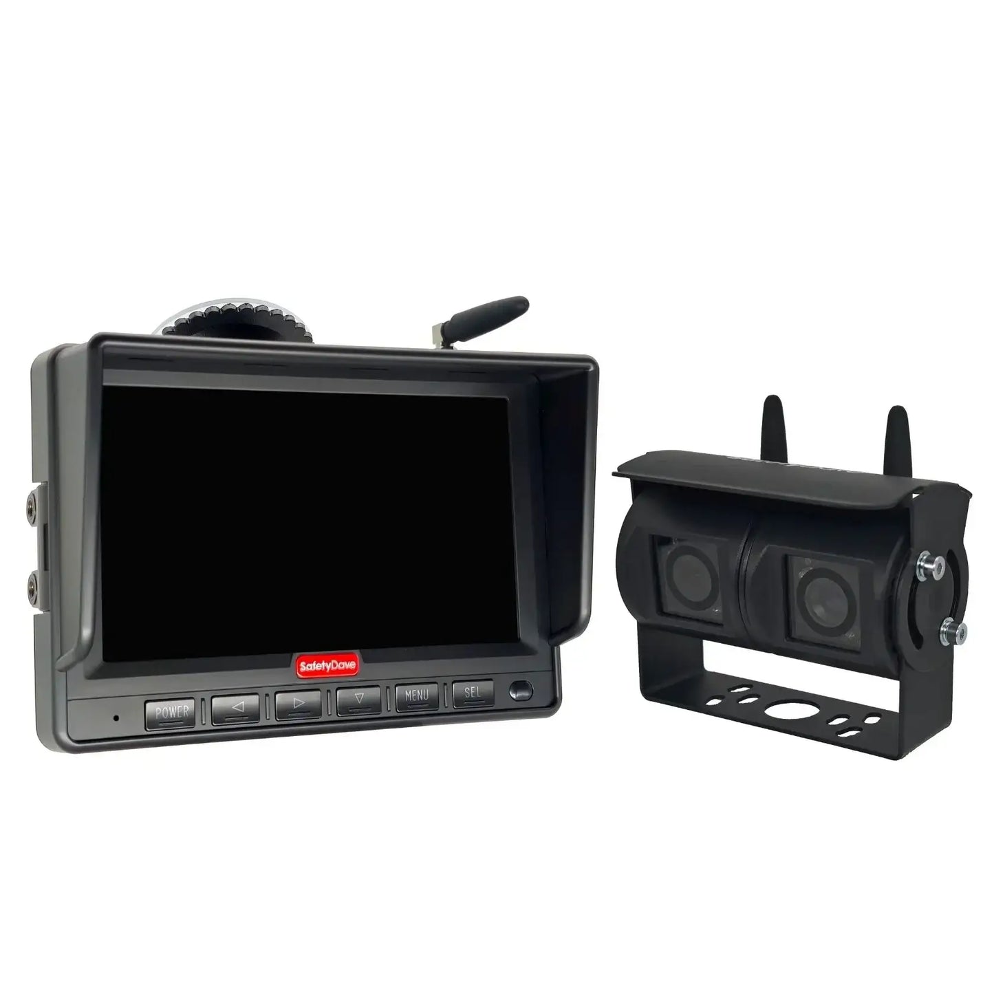 SafetyDave 7" Dash Monitor and 120/45 Degree Dual Black HD Camera Kit