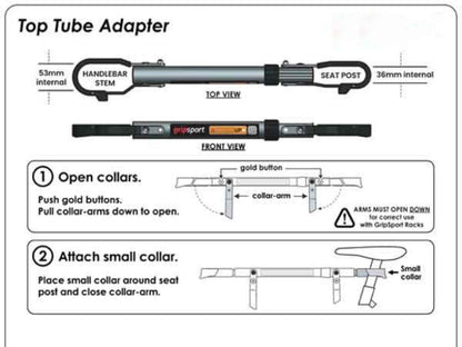 Gripsport Top Tube Adapter for step through style bikes