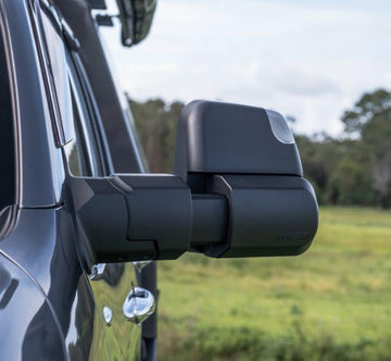 MSA Towing Mirror compatible with Toyota Land Cruiser 300 Series Black - Powerfold