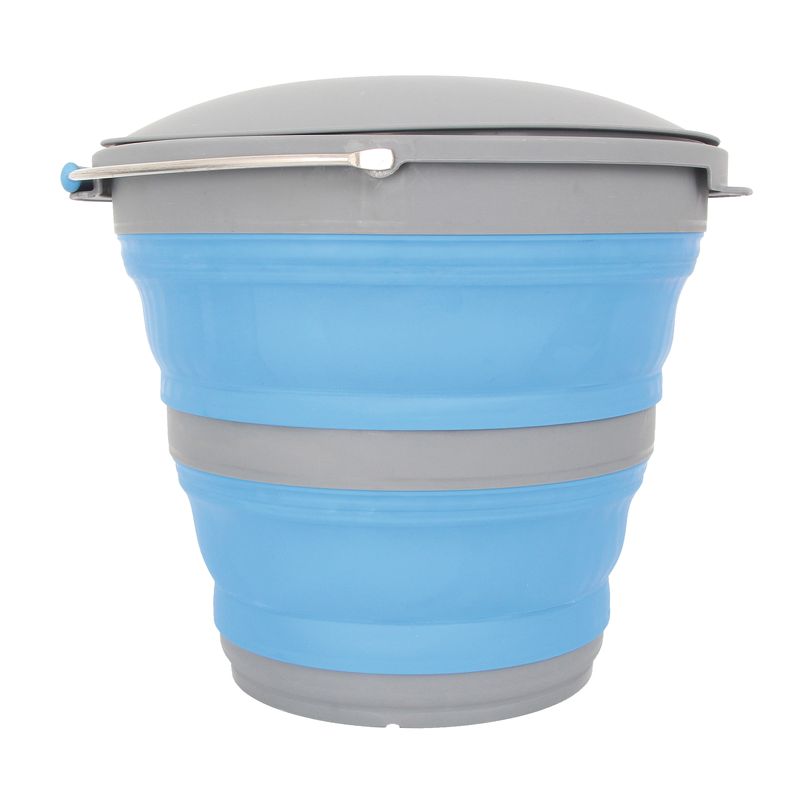 Popup Bucket with Lid 10L Blue
