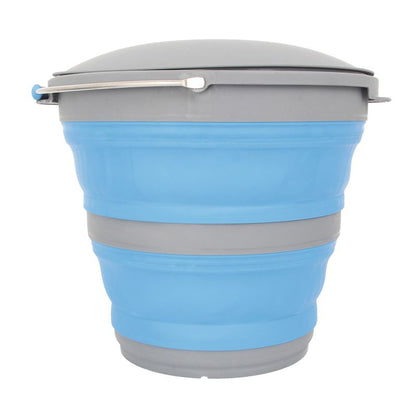 Popup Bucket with Lid 10L Blue