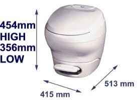 Thetford Bravura Toilet - Drop through Waste to Black Tank
