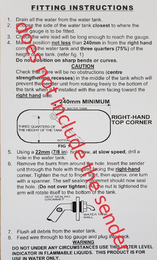 RV Electronics LED Black Double Tank Water Level Indicator