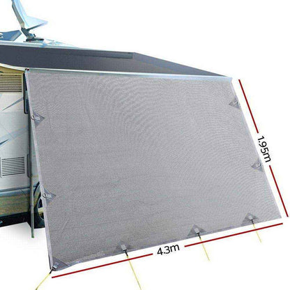 4.3Mx1.95M Caravan Privacy Screens Roll Out Awning End Wall