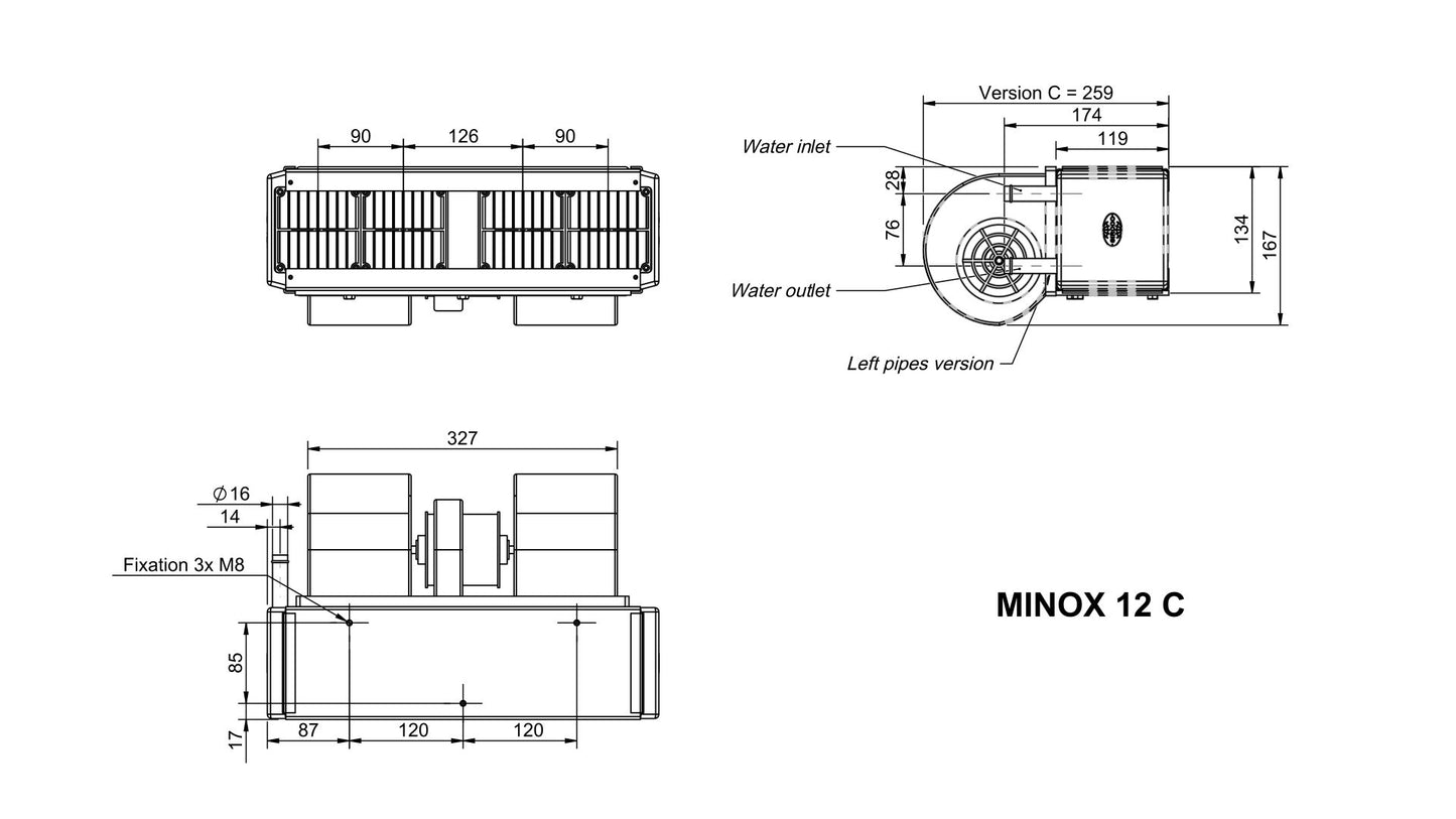 Autoterm Fan Matrix Minox 12C 12v 11.9kw