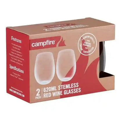 Campfire Tritan Stemless Red Wine 620ml 2 Pack