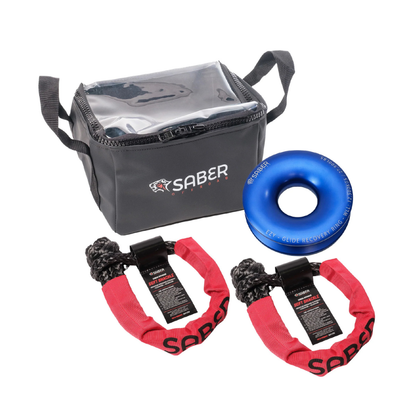 Ezy Glide Recovery Ring Twin 18K Sheath Soft Shackles Kit with bag Saber Offroad
