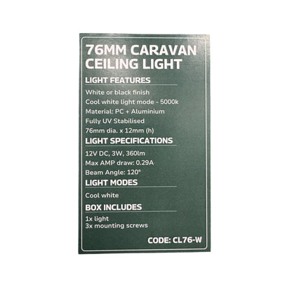 Supex Tri-Colour LED Ceiling Light 76mm White