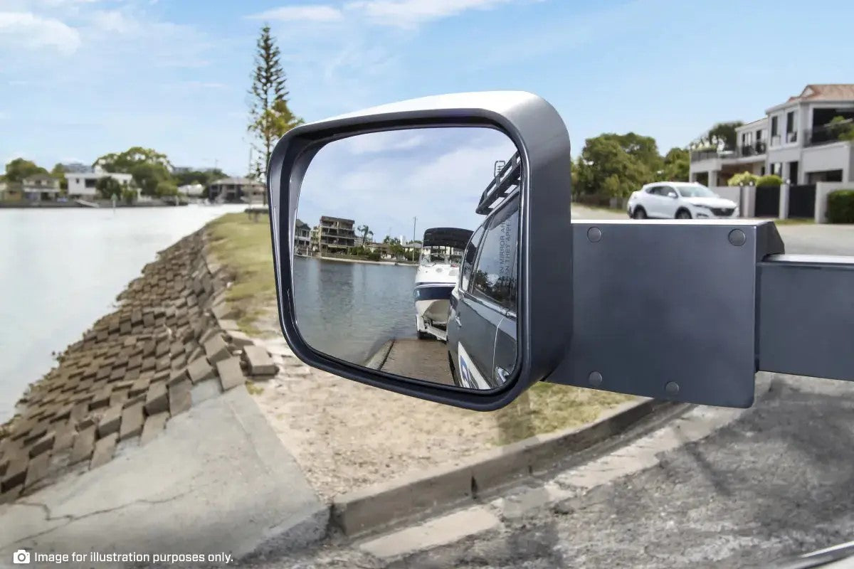 MSA Towing Mirror compatible with Toyota Land Cruiser 70-79 Series Chrome