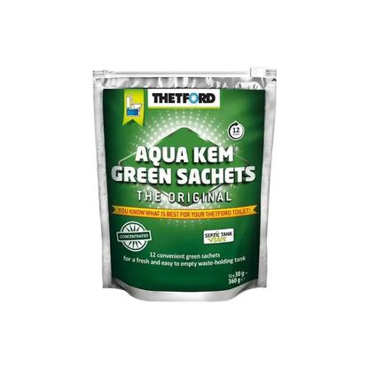30530ZK Thetford Aqua Kem Green Sachets – 12Pk