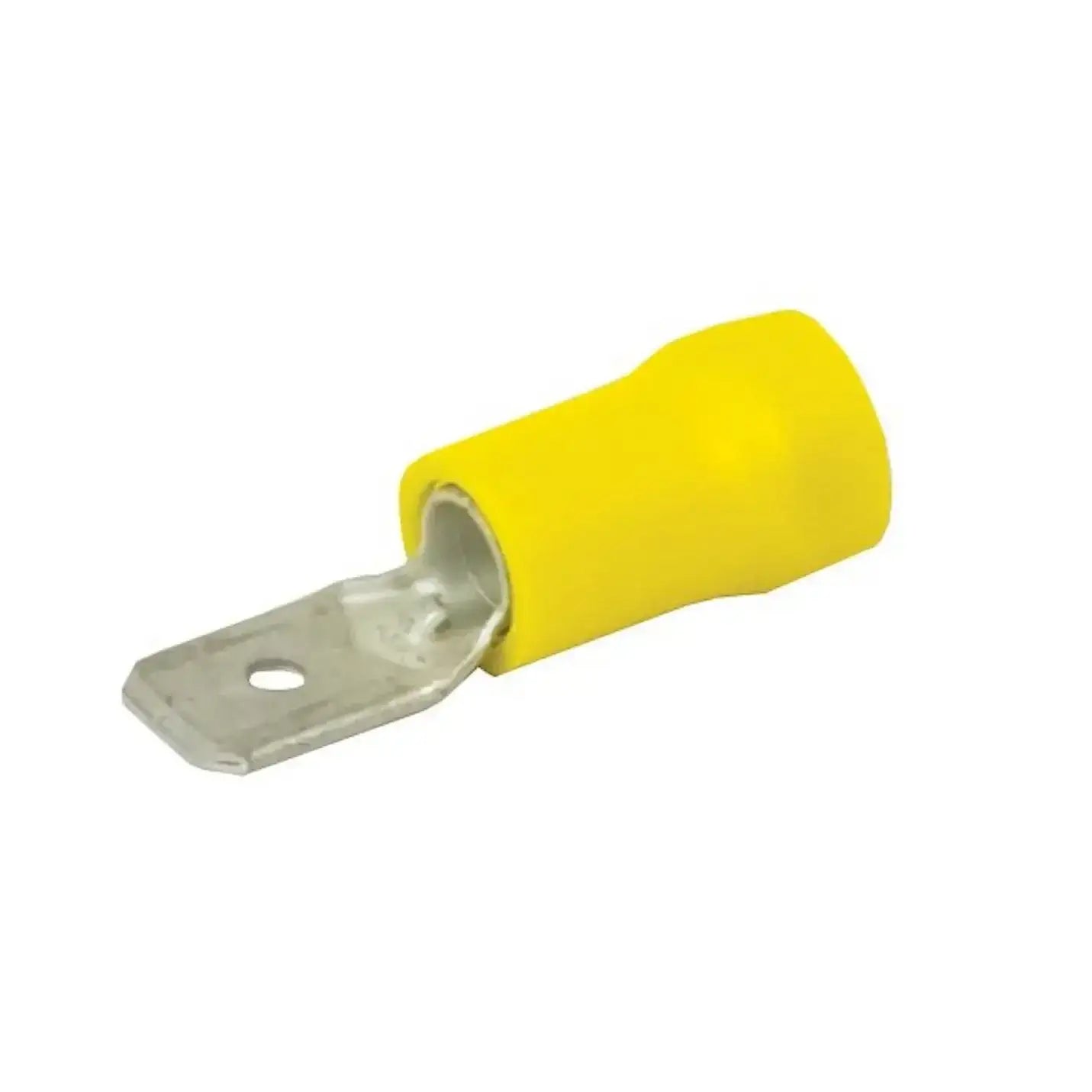 Crimp Connector Yellow Male 6.3mm  - Pack of 8