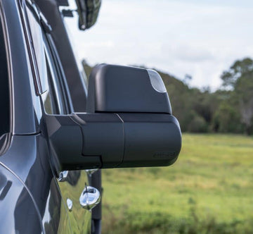 MSA Towing Mirror compatible with Toyota Land Cruiser 300 Series Black - Powerfold
