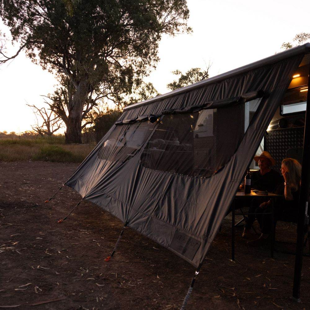 Tiegear Shield Awning Privacy Screens Wall Mesh 4.57M X 1.95M for Caravan Park