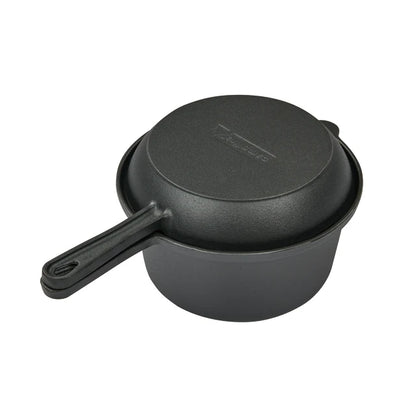 Campfire 2.3QT Cast Iron Saucepan with Skillet Lid