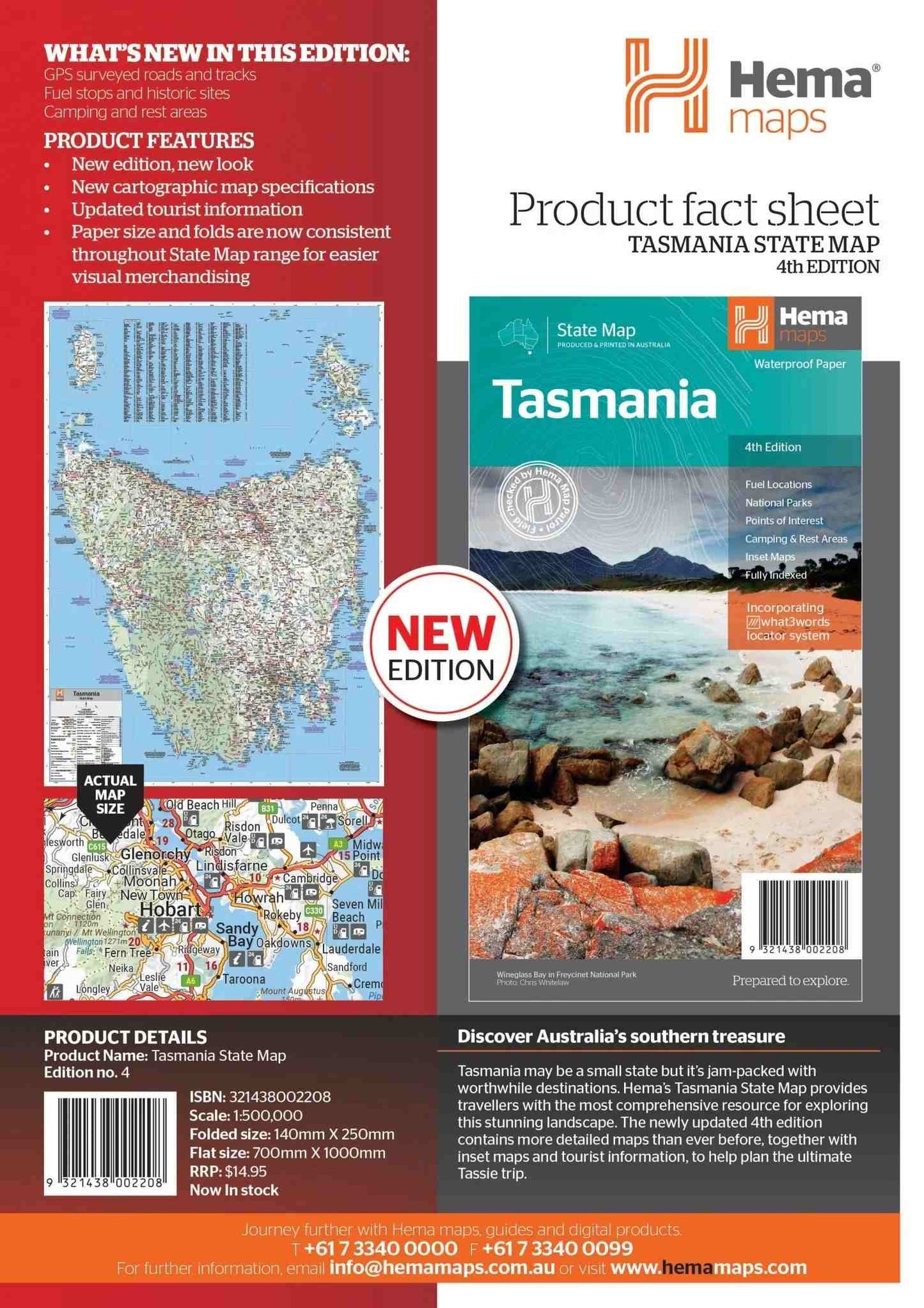 Hema Tasmania State Map