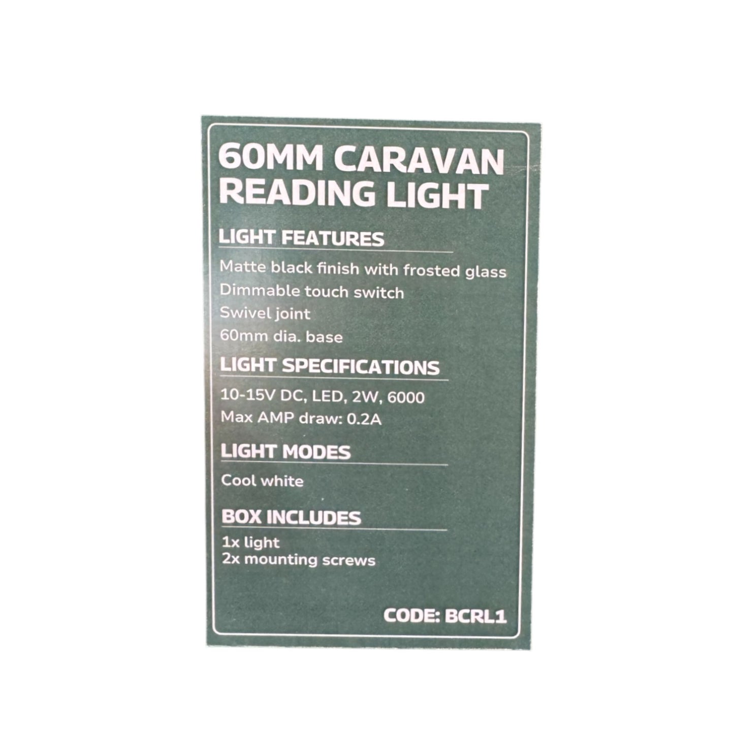 Supex 60mm LED Caravan Reading Light