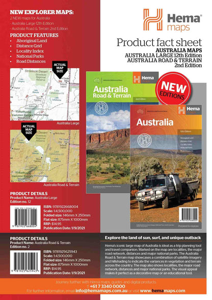 Hema Australia Road and Terrain Map