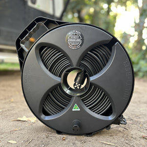 Flat Out Sullage Hose 32mm x 9m Original Multi-Reel Matte Black