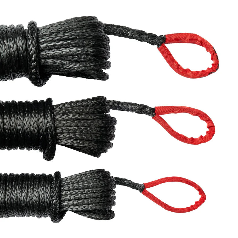 Saber 6 000 KG Black SaberPro Winch Extension Rope with Red Sheath Eyes 20 m - Everything Caravans