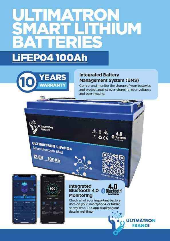 Ultimatron LIFEPO4 Smart Bluetooth Bms 12.8V 100Ah Battery - Everything Caravans