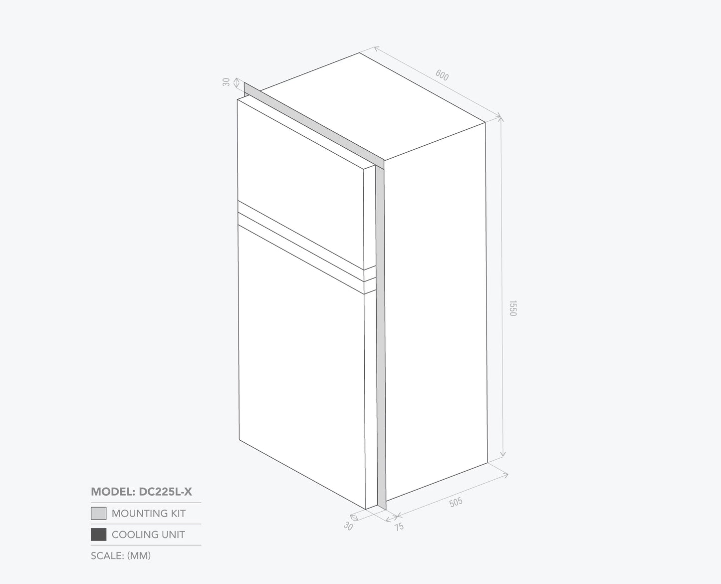 Bushman 225L Caravan Fridge Heavy Duty Upright Fridge Series - 12V / 24V