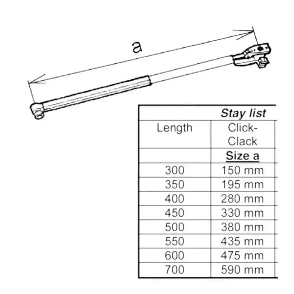 4460000679 Dometic Window Stays to Suit 350mm High Windows was VAM350Z Length