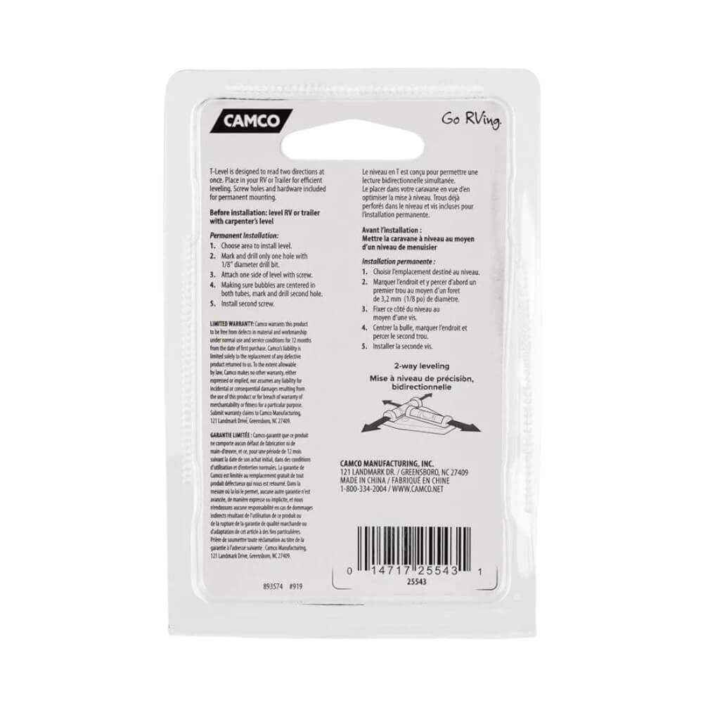 450-04010 T Level 450-04010 Camco for Leveling Caravans 3 Way Fridges RV - Everything Caravans 4