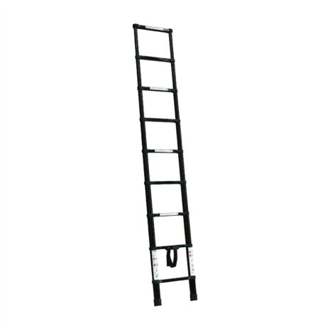 Black 2.6m Portable Telescopic Ladder with Carry Bag