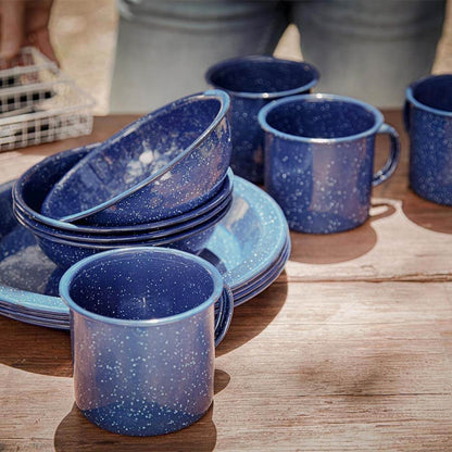 Campfire 12 Piece Enamel Dinner Set Navy Blue