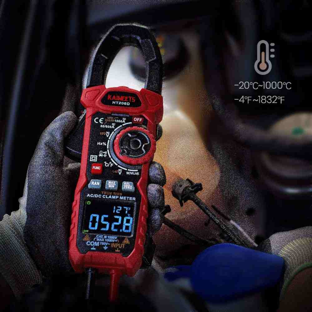 Clamp Meter 1000A True RMS AC/DC Current Amp Meter