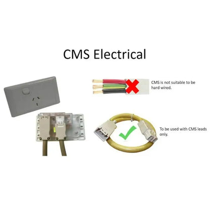 500-04318 CMS Inlet 15A Autoswitch White with RCD IP44